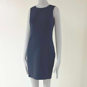 Ann Taylor Navy Crew Neck Sleeveless Sheath Dress